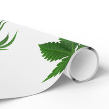 Load image into Gallery viewer, White &amp; Green Pot Leaf Gift Wrap Marijuana Wrapping Paper