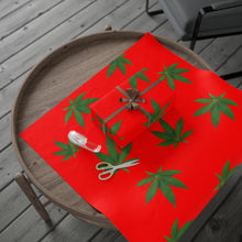 Load image into Gallery viewer, Red and Green Holiday Pot Leaf Gift Wrap Marijuana Wrapping Paper