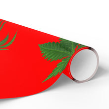 Load image into Gallery viewer, Red and Green Holiday Pot Leaf Gift Wrap Marijuana Wrapping Paper