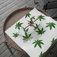 Load image into Gallery viewer, White &amp; Green Pot Leaf Gift Wrap Marijuana Wrapping Paper