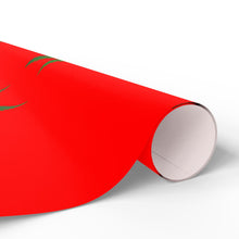 Load image into Gallery viewer, Red and Green Holiday Pot Leaf Gift Wrap Marijuana Wrapping Paper