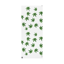 Load image into Gallery viewer, White &amp; Green Pot Leaf Gift Wrap Marijuana Wrapping Paper