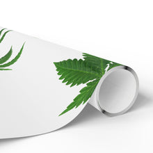 Load image into Gallery viewer, White &amp; Green Pot Leaf Gift Wrap Marijuana Wrapping Paper