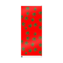 Load image into Gallery viewer, Red and Green Holiday Pot Leaf Gift Wrap Marijuana Wrapping Paper