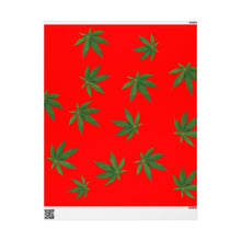 Load image into Gallery viewer, Red and Green Holiday Pot Leaf Gift Wrap Marijuana Wrapping Paper