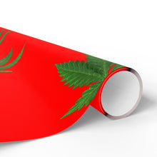 Load image into Gallery viewer, Red and Green Holiday Pot Leaf Gift Wrap Marijuana Wrapping Paper