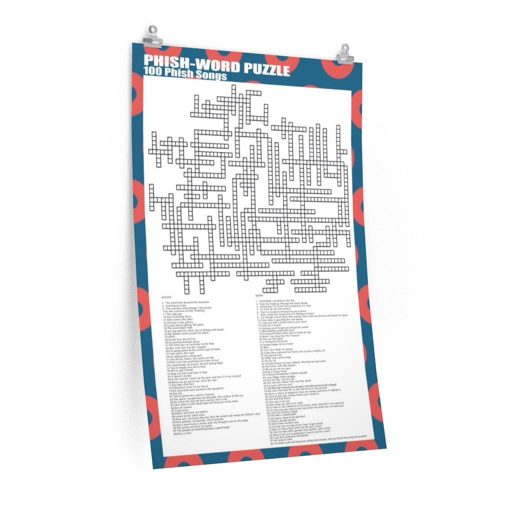 Phish-Word Puzzle 100 Song 24x36 Crossword Poster – Shakedown T-Shirts