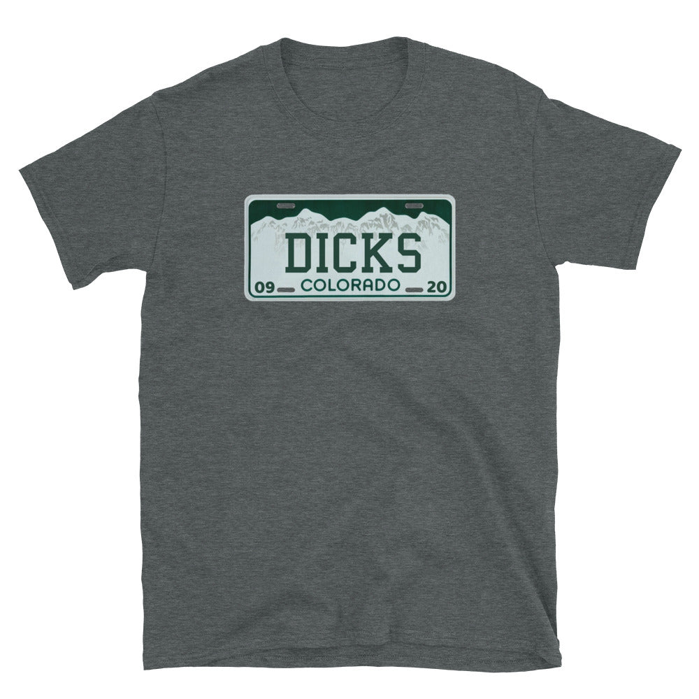 Dicks Colorado License Plate Short-Sleeve Unisex T-Shirt