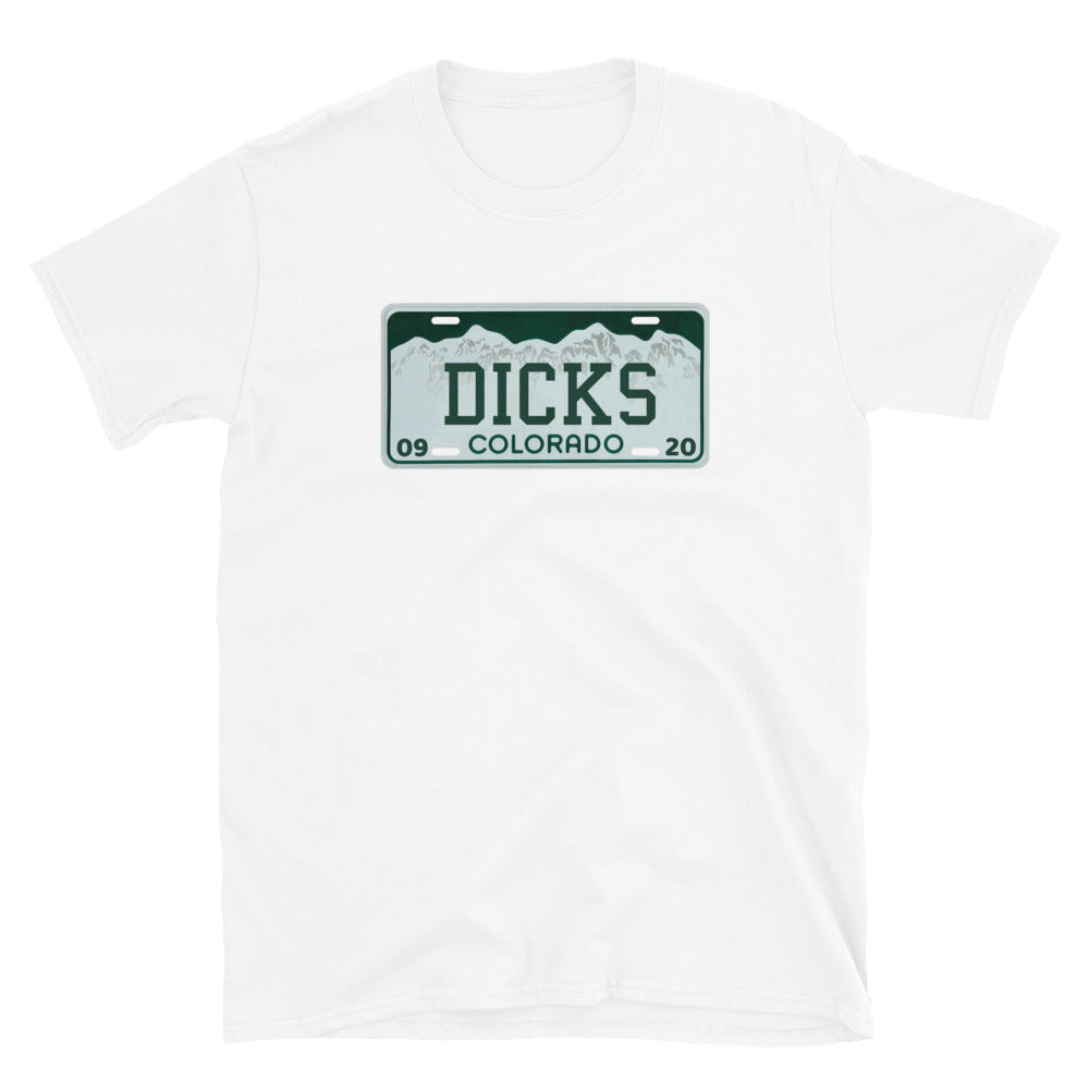 Dicks Colorado License Plate Short-Sleeve Unisex T-Shirt